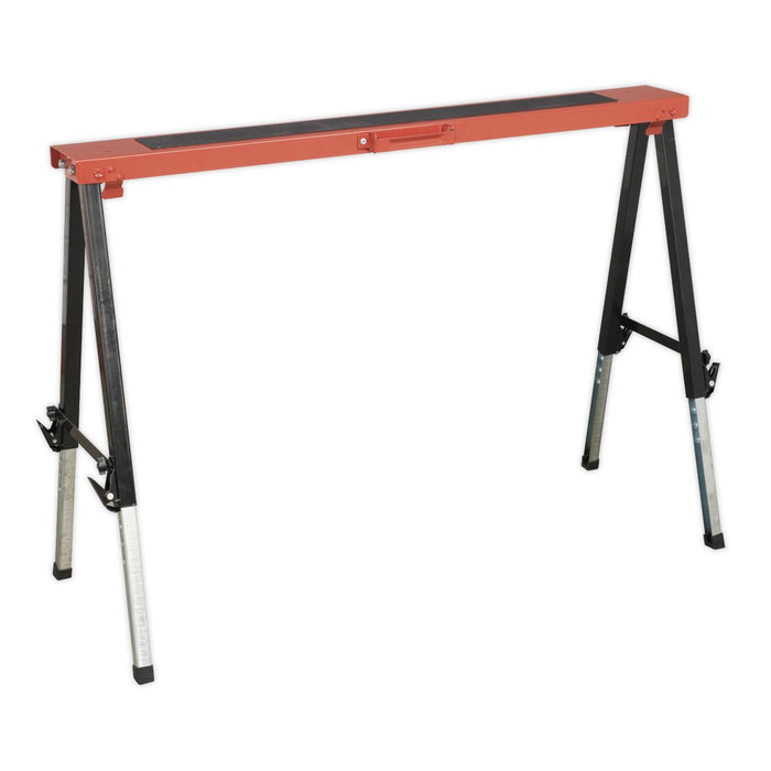 Sealey Fold Down Trestle with Adjustable Legs - Pair FTAL12 Sealey - Town Tools 