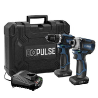 DXPULSE 12V Brushless Combi Drill & Impact Driver Kit, 1/4" Sq. Dr., 2 x 4.0Ah