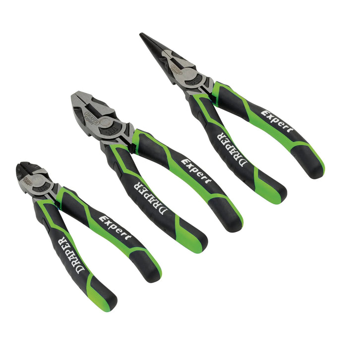 Draper Expert High Leverage Plier Set, Green (3 Piece) - 1078/G