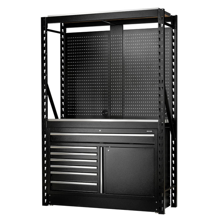BUNKER 14 Piece Modular Storage Combo 2 Tier Racking with Stainless Steel