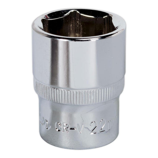 Sealey WallDrive Socket 22mm 1/2"Sq Drive Fully Polished SP1222 Sealey - Town Tools 