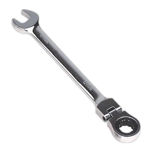 Sealey Flexi-Head Ratchet Combination Spanner 12mm FHRCW12 Sealey - Town Tools