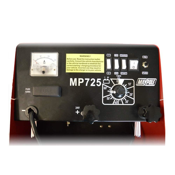 Maypole Start Charger 75A 12/24V for Cars Vans Tractors Lead Acid or AGM Battery