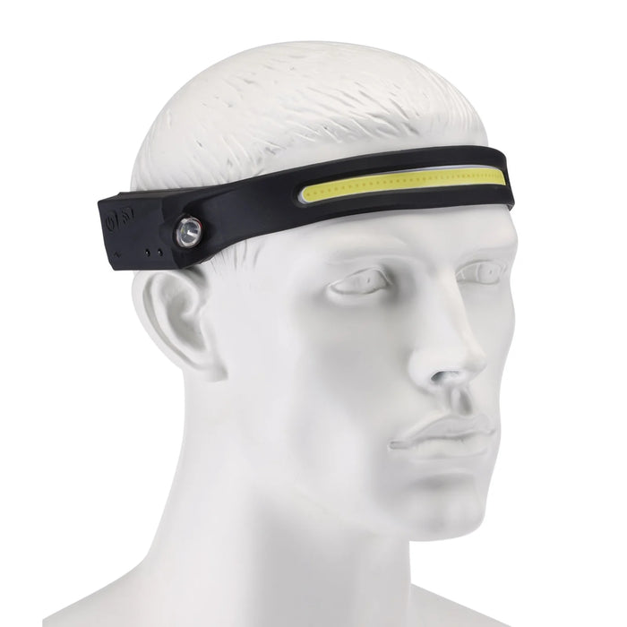 Draper COB LED Rechargeable 2-in-1 Head Torch with Wave Sensor, 3W, 120/350