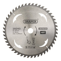 Draper TCT Construction Circular Saw Blade, 305 x 30mm, 48T - SBC9