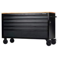 BUNKER 5 Drawer Workbench Roller Tool Cabinet, 61", Grey - B100-61G5D