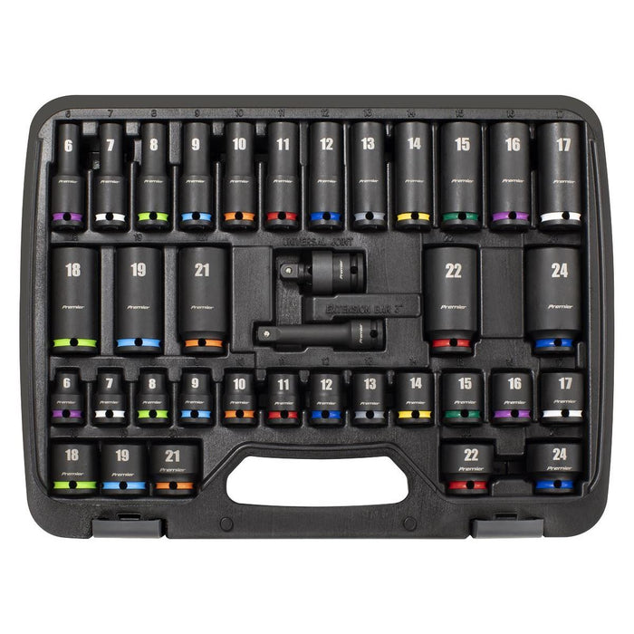 Sealey Premier Premier Impact Socket Set 3/8"Sq Drive 36pc AK5633M Sealey Premier - Town Tools 