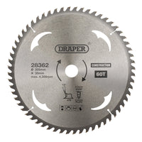 Draper TCT Construction Circular Saw Blade, 305 x 30mm, 60T - SBC10