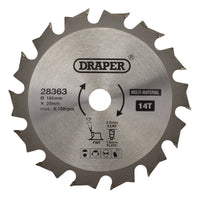 Draper TCT Multi-Purpose Circular Saw Blade, 165 x 20mm, 14T - SBM1