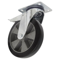 Sealey Heavy-Duty Rubber Castor Wheel Swivel with Total Lock200mm Trade