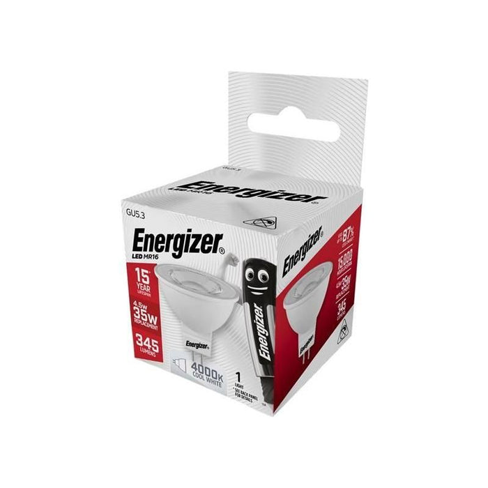 Energizer® LED GU5.3 (MR16) 36° Non-Dimmable Bulb, Cool White 345 lm 4.5W Energizer® - Town Tools