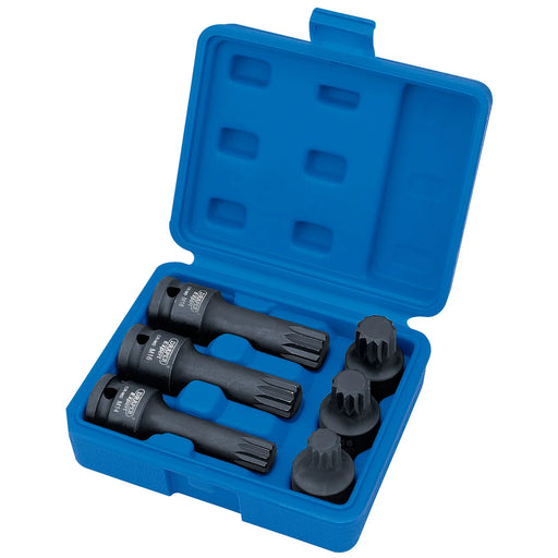 Draper Expert Impact Spline Bit Set, 1/2" Sq. Dr. (6 Piece) - ISS6 - image 1
