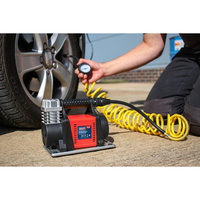 Sealey Tyre Inflator/Mini Air Compressor 12V Heavy-Duty MAC05 Sealey - Town Tools 