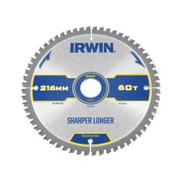 Irwin® Construction Mitre Circular Saw Blade 216 x 30mm x 60T ATB/Neg