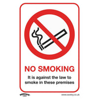 Sealey Prohibition Safety Sign No Smoking (On Premises) Self-Adhesive Vinyl