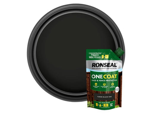 Ronseal One Coat Shed & Fence Refill Pouch Tudor Black 950ml Ronseal - Town Tools