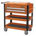 Sealey Heavy-Duty Mobile Tool & Parts Trolley 2 Drawers & Lockable Top Orange Sealey - Town Tools 