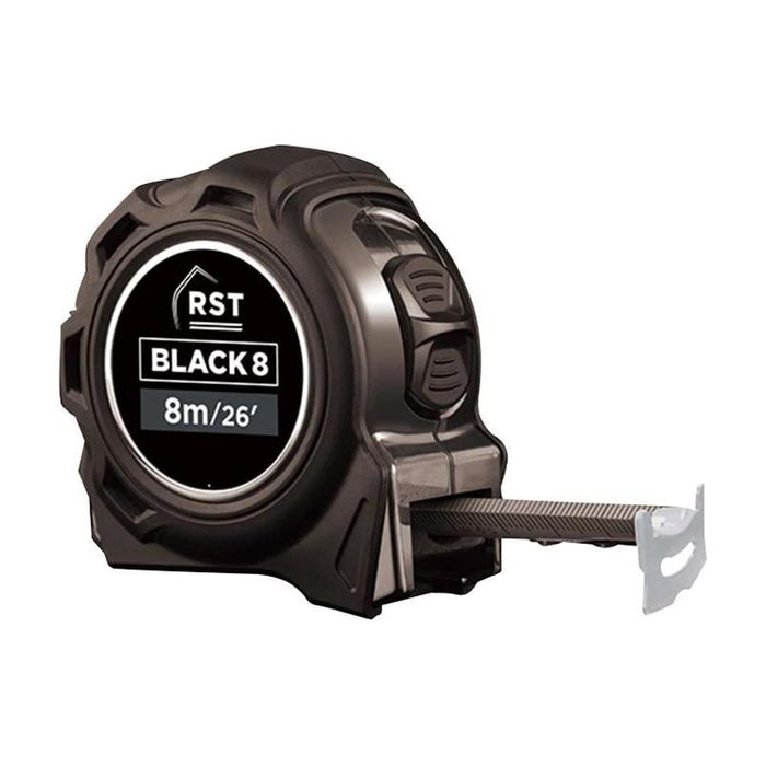 R.S.T. Black Tape Measure 8m/26ft (Width 25mm) R.S.T. - Town Tools