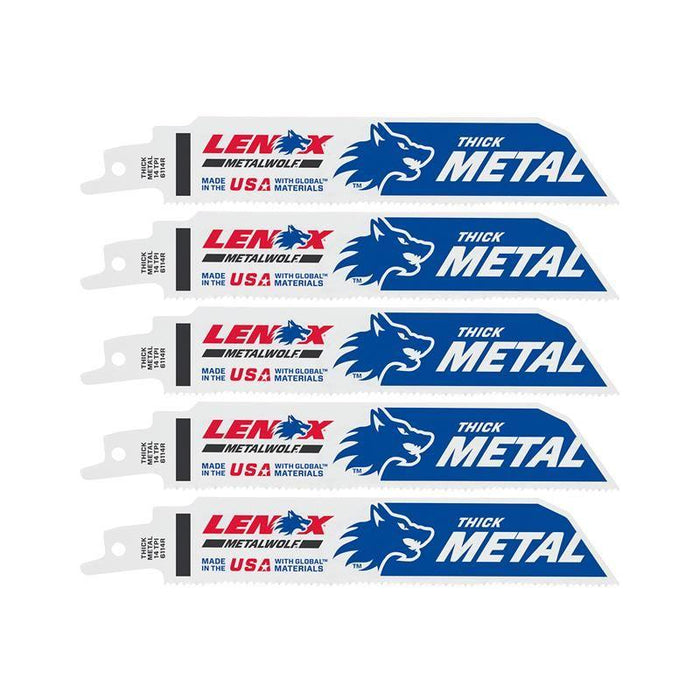 Lenox MultiWolf Wave Edge Reciprocating Saw Blade 152 x 25 x 1.1mm 14 TPI (Pack 5) LENOX - Town Tools