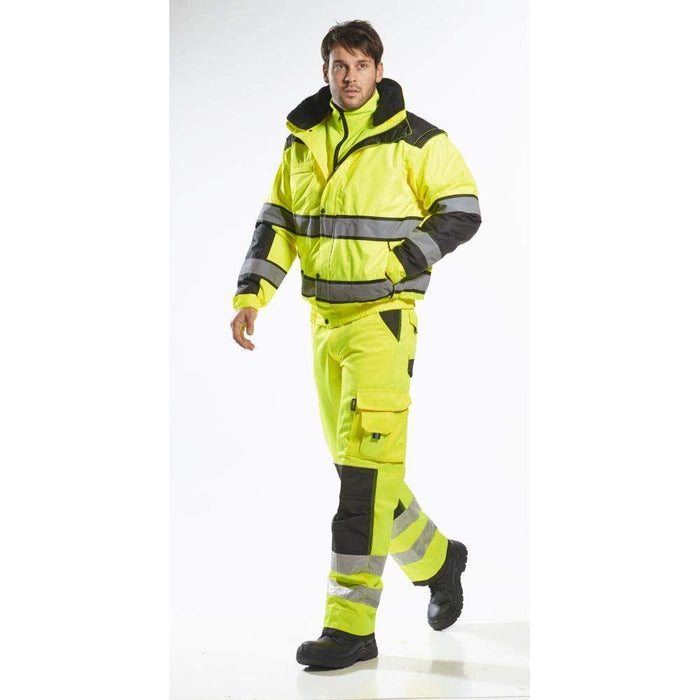 Portwest Hi-Vis Bomber Jacket - Yellow/Black - Large Portwest - Town Tools 