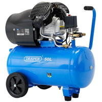 Draper 230V 50L Direct Drive V-Twin Air Compressor, 2.2kW/3HP - DA50/412TV