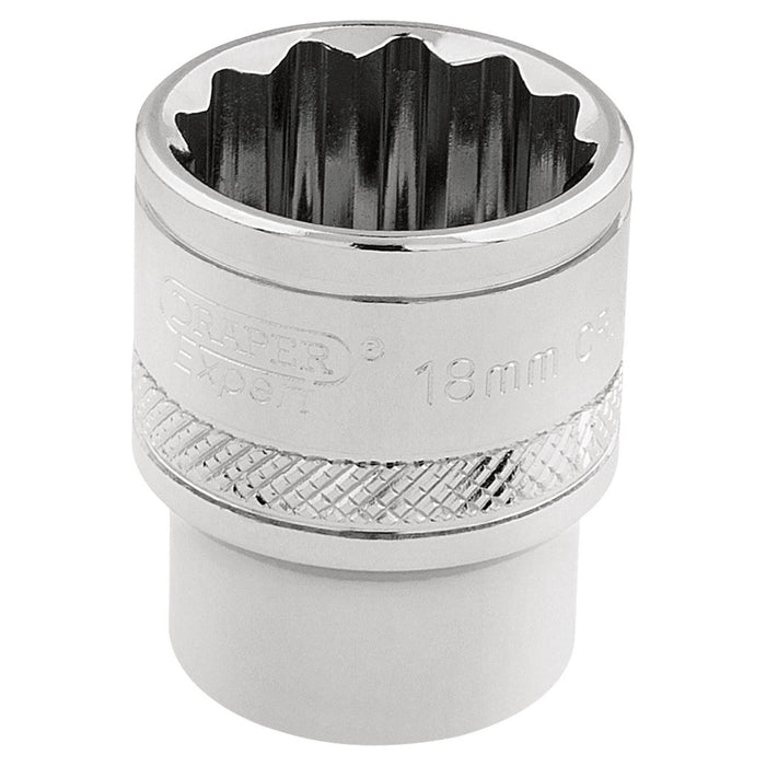 Draper HI-TORQ 12 Point Socket, 3/8" Sq. Dr., 18mm 32786