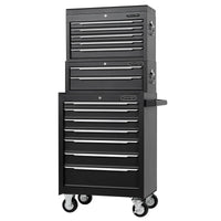 Draper Combined Roller Cabinet, Mid Tool Chest and Tool Chest, 14 Drawers, 26"