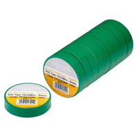 Non-Branded Green PVC Electrical Insulation Tape, 19mm x 33m (Pack of 10)