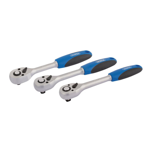 Draper 72-Tooth Reversible Soft Grip Ratchet Set (3 Piece) 05911 Draper - Town Tools 