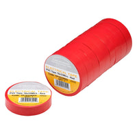 Non-Branded Red PVC Electrical Insulation Tape, 19mm x 33m (Pack of 10)