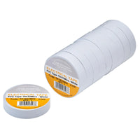 Non-Branded White PVC Electrical Insulation Tape, 19mm x 33m (Pack of 10)