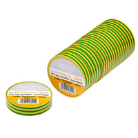 Non-Branded Green/Yellow PVC Electrical Insulation Tape, 19mm x 33m (Pack of 10)