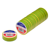 Non-Branded Green/Yellow PVC Electrical Insulation Tape, 19mm x 20m (Pack of 10)