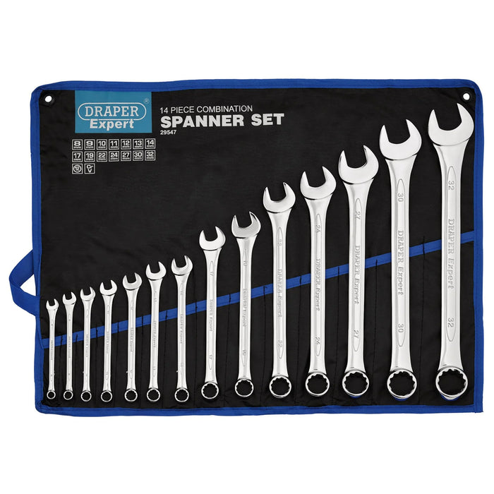Draper Expert HI-TORQ® Metric Combination Spanner Set (14 Piece) - 8220/14/MM