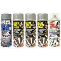 E-Tech 3x Metallic Silver 1x Lacquer 1x Etch Primer Car Alloy Wheel Spray Paint