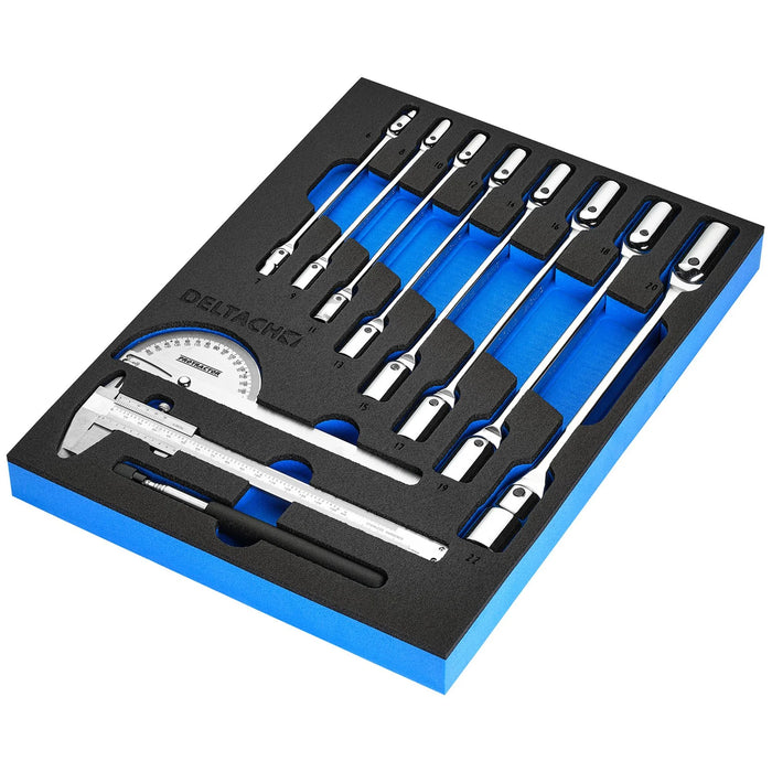 Bunker Knee Wrench, Measuring and Pick-up Set in EVA Foam Inlay (10 Piece)