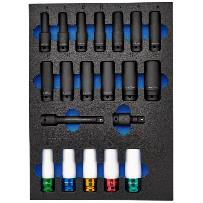 Bunker Impact Socket Set in EVA Foam Inlay, 1/2" (20 Piece) - DELTACH-561025