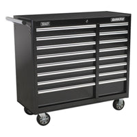 Sealey Rollcab 16 Drawer with Ball-Bearing Slides Heavy-Duty Black AP41169B