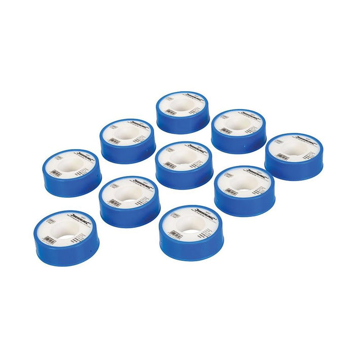 Silverline White PTFE Thread Seal Tape 10pk 12mm x 12m Silverline - Town Tools 