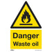 Sealey Warning Safety Sign Danger Waste Oil Rigid Plastic SS60P1 Sealey - Town Tools 