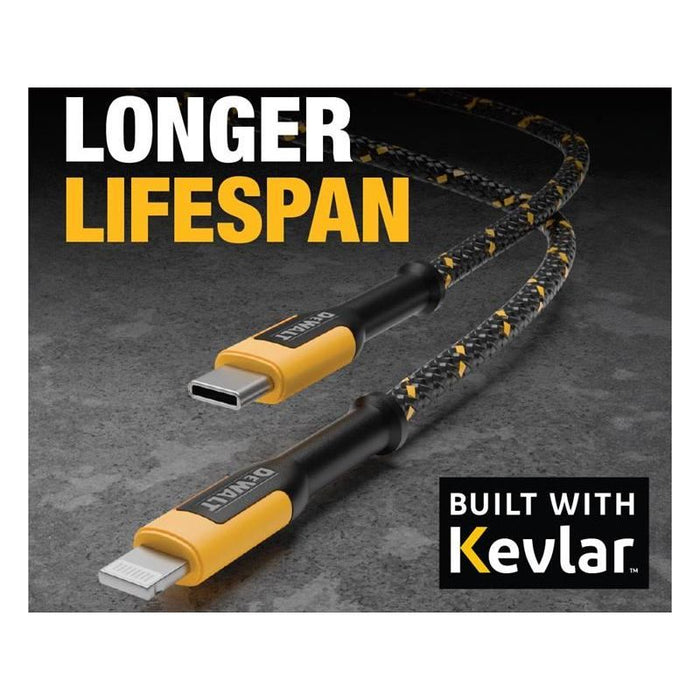 Dewalt Telecoms USB C to Lightning® Reinforced Charging Cable 1.2m (4ft) DEWALT Telecoms - Town Tools