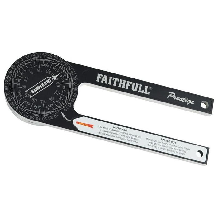 Faithfull Prestige Mitre Saw Protractor Black Aluminium Faithfull - Town Tools