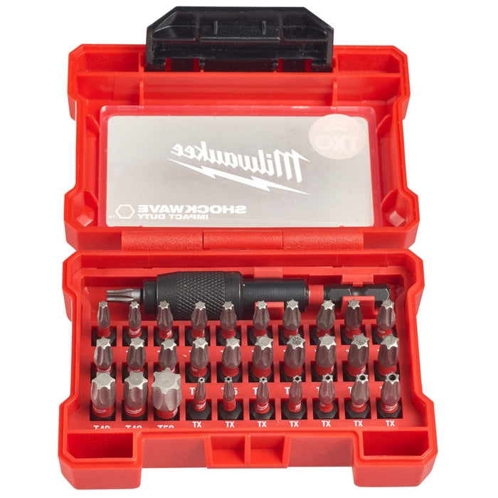 Milwaukee Shockwave Compact Bit 32 Piece Torx Set 4932471586, Set of 32 , Red Milwaukee - Town Tools 