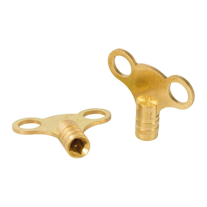 Dickie Dyer Brass Clock-Type Radiator Bleed Keys 2pk