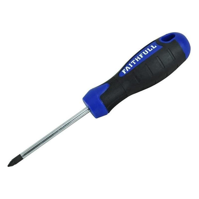 Faithfull Soft Grip Screwdriver Pozidriv Tip PZ1 x 75mm Faithfull - Town Tools