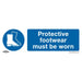 Sealey Mandatory Safety Sign Protective Footwear Must Be Worn Rigid Plastic Pack Sealey - Town Tools 