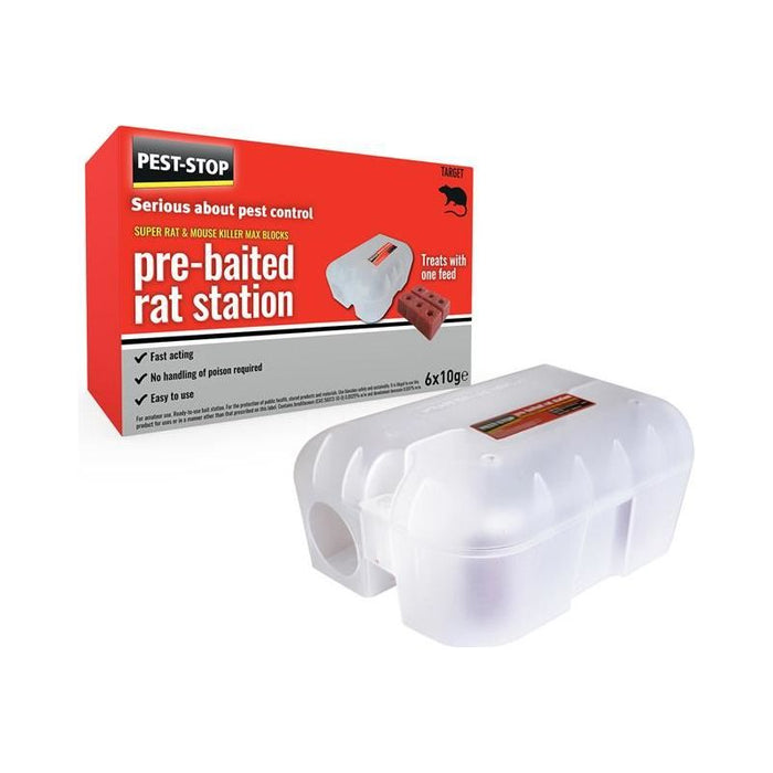 Pest-Stop (Pelsis Group) Super Rat & Mouse Killer Wax Block Pre-Baited Station Pest-Stop (Pelsis Group) - Town Tools