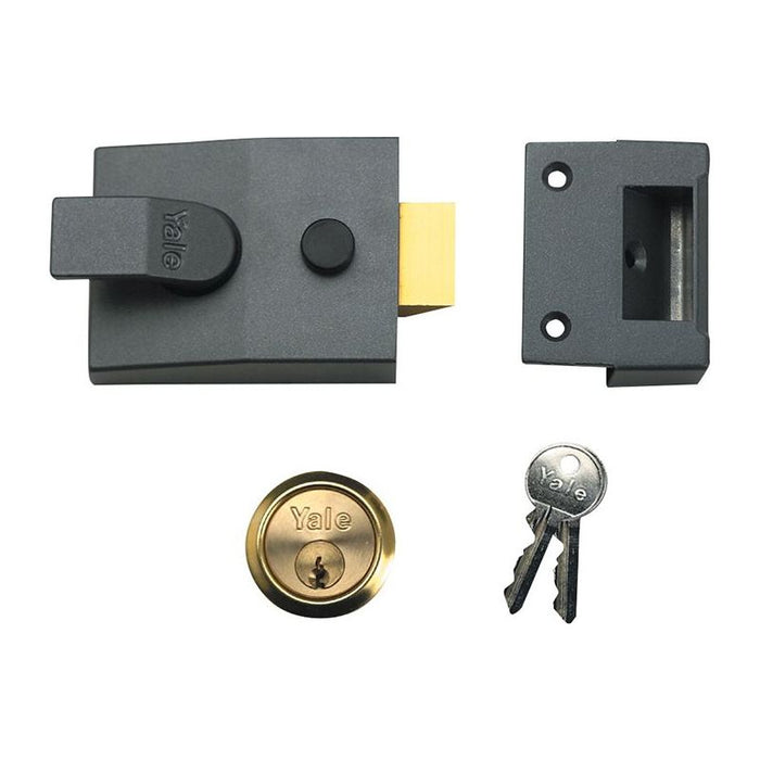 Yale Locks 88 Standard Nightlatch 60mm Backset DMG Finish Satin Chrome Cylinder Box Yale Locks - Town Tools