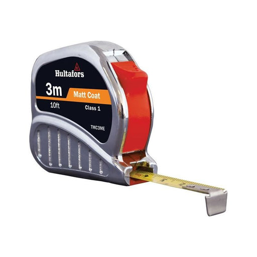Hultafors TM3ME Chrome Tri-Matic Pocket Tape 3m/10ft (Width 13mm) Hultafors - Town Tools