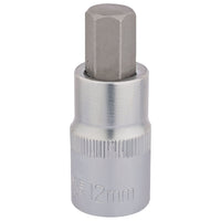 Draper Hexagonal Socket Bits, 1/2" Sq. Dr., 12mm 16304